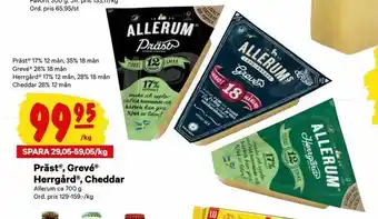 City Gross Präst®, Grevé® Herrgård®, Cheddar erbjuda