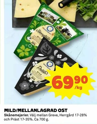 Coop Konsum Mild/mellanlagrad ost erbjuda
