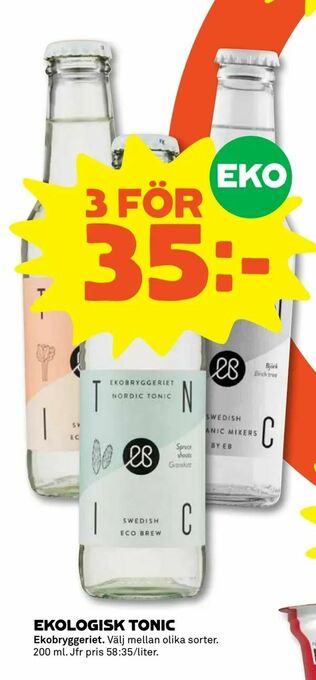 Stora Coop Ekologisk tonic erbjuda