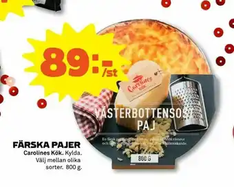 Stora Coop Färska pajer erbjuda