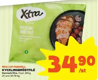 Coop Danmark/Xtra Kycklingbröstfilé 900g erbjuda