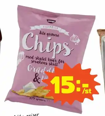 Coop Chips gräddfil & lök 175g