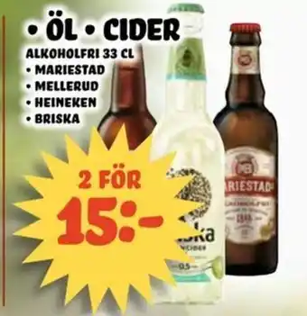 Nelins Alkoholfri öl & cider 33cl erbjuda