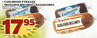 Nelins Skogaholm Carlssons Fyrkant, Skogaholmslimpa, Bagarlimpa 700-775g erbjuda