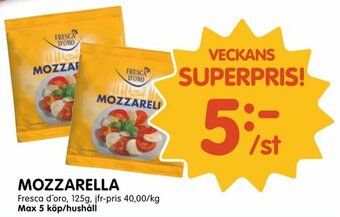 Tempo Fresca d'Oro Mozzarella 125g erbjuda