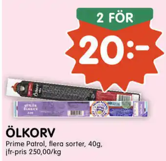 Tempo Prime Patrol Ölkorv 40g erbjuda