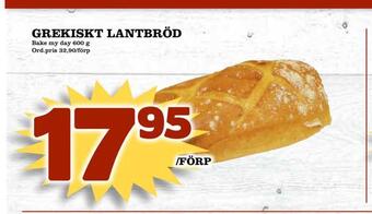 Din Mat Grekiskt lantbröd erbjuda