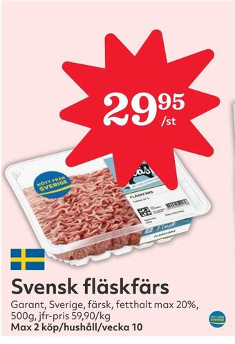 Hemköp Svensk fläskfärs erbjuda