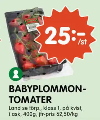 Land se förp Babyplommontomater 400g