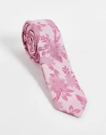 Asos design – rosa smal slips med stora blommor – lpink