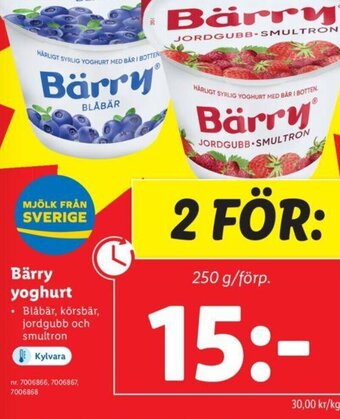 Lidl Bärry Yoghurt erbjuda