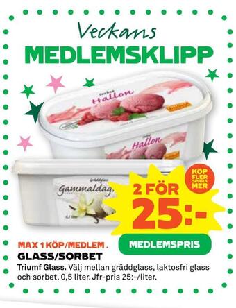 Stora Coop Glass/sorbet erbjuda