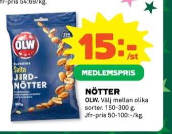 Coop Olw jordnötter erbjuda
