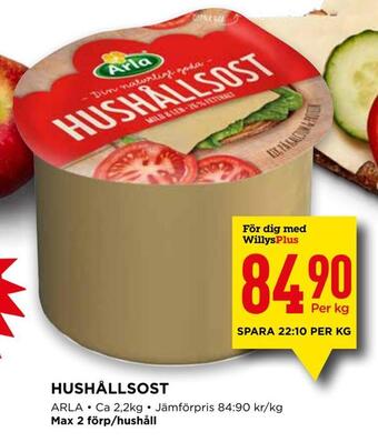 Willys Hushållsost erbjuda