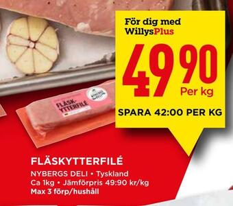 Willys Fläskytterfilé erbjuda