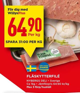 Willys Fläskytterfilé erbjuda