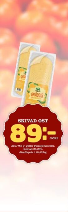 Matdax Arla skivad ost erbjuda