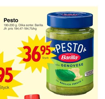 Matöppet Barilla pesto erbjuda