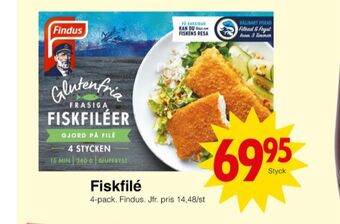 Matöppet Findus fiskfiléer panerad erbjuda