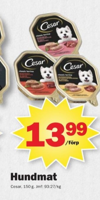 Pekås Cesar hundmat erbjuda