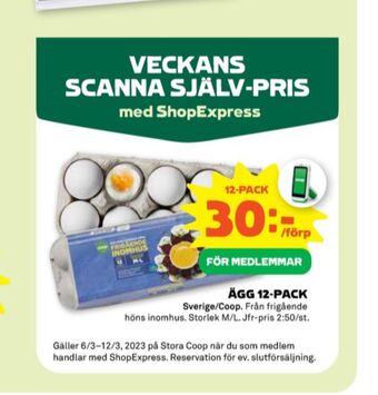 Stora Coop Coop ägg erbjuda