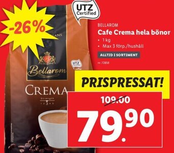 Lidl Cafe Crema Hela Bönor erbjuda