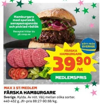 Coop Färska Hamburgare erbjuda