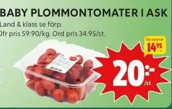 ICA Kvantum Baby Plommontomater i Ask erbjuda