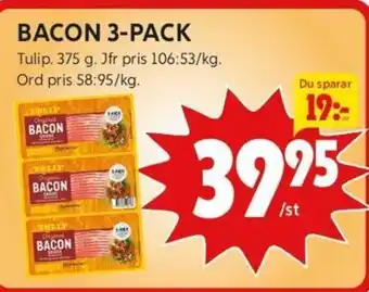 ICA Kvantum Bacon 3-Pack erbjuda