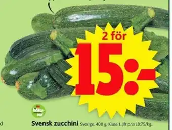ICA Supermarket Sverige Svensk zucchini 400g erbjuda