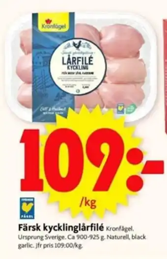 ICA Supermarket Kronfågel Färsk Kycklingfilé 900-925g erbjuda