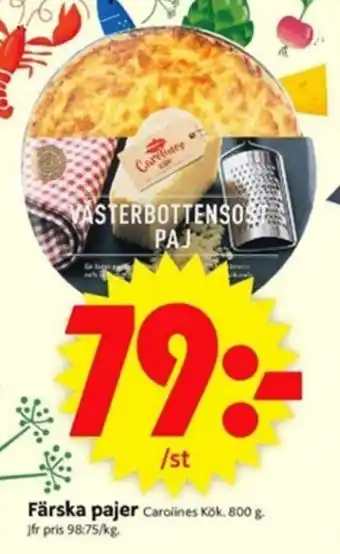 ICA Supermarket Carolines Kök Färska pajer 800g erbjuda