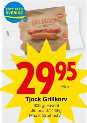 Matöppet Favorit Tjock Grillkorv 800g erbjuda