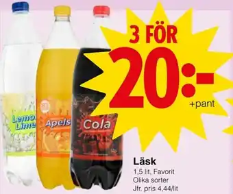 Matöppet Favorit Läsk 1,5 lit. erbjuda
