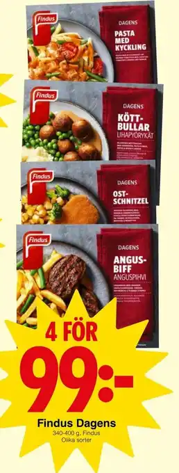 Matöppet Findus Dagens 340-400g erbjuda