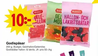 Matöppet Budget Godispåsar 200g erbjuda