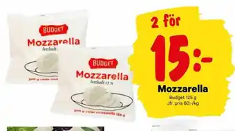 City Gross Budget Mozzarella 125g erbjuda