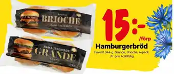 City Gross Favorit Hamburgerbröd 344g erbjuda