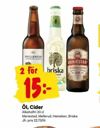 City Gross Alkoholfri Öl, Cider 33cl erbjuda