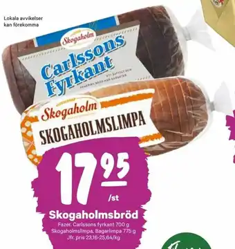 City Gross Fazer Skogaholmsbröd 700g erbjuda