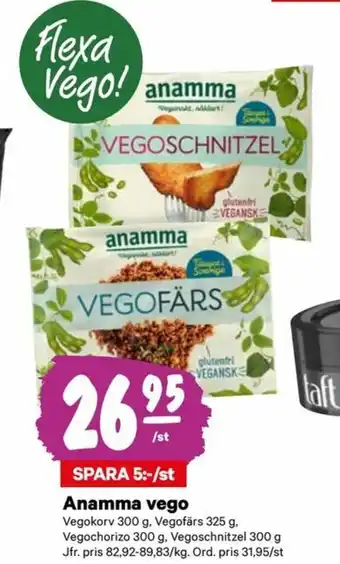Vegokorv Anamma vego 300g
