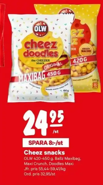 City Gross OLW Cheez snacks 420-450g erbjuda