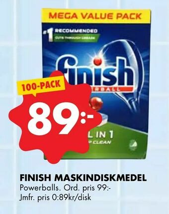 ÖoB Finish maskindiskmedel erbjuda