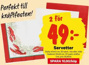 City Gross Duka Servetter 40x40cm 50-pack erbjuda