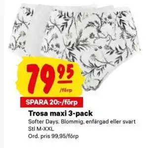 City Gross Softer Days Trosa maxi 3-pack erbjuda
