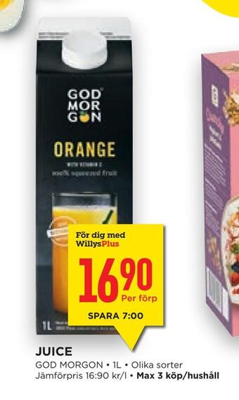 Willys Hemma Juice erbjuda
