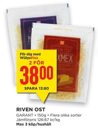 Willys Hemma Riven ost erbjuda