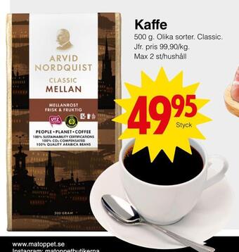 Matöppet Kaffe erbjuda