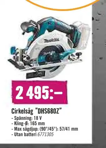 Hornbach Cirkelsåg dhs680z erbjuda