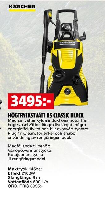 Bauhaus Högtryckstvätt k5 classic black erbjuda